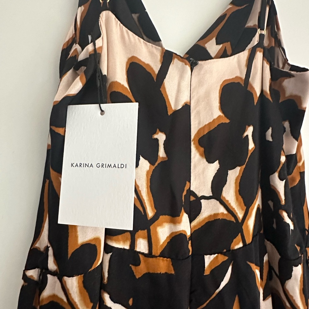 Karina Grimaldi Floral Dress - Black and Brown